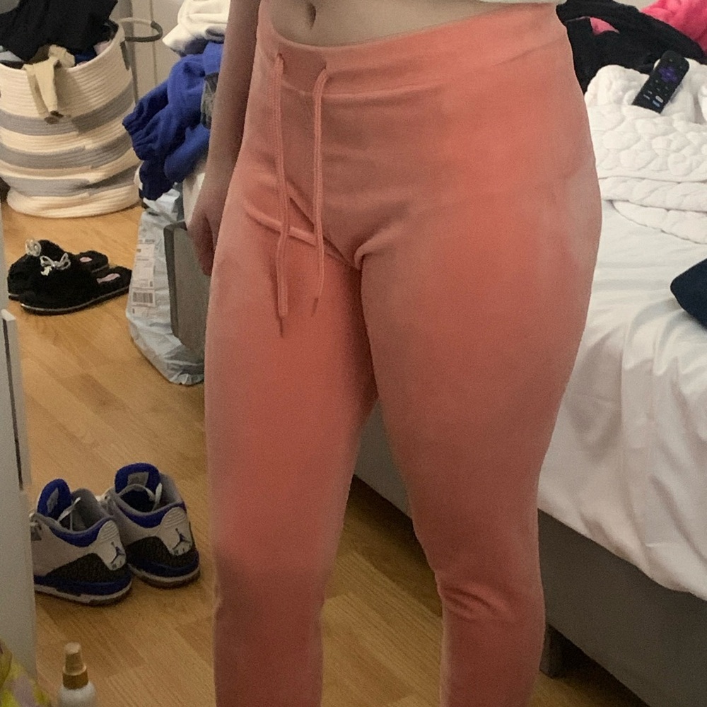 Coral Velvety Tracksuit Joggers/Leggings y2k